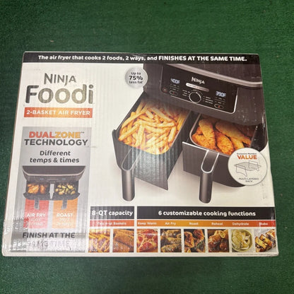 Black Ninja Foodi 2-basket air fryer with DualZone technology