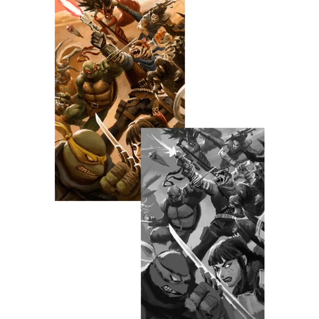 Ninja Turtles in Battle Nexus comic adventure mid-battle