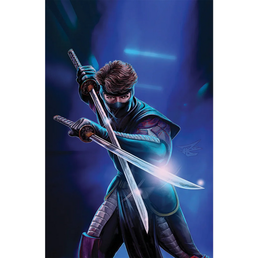 Ninja with two katanas from NINJAK #1 Valiant Entertainment comics Ron Leary art