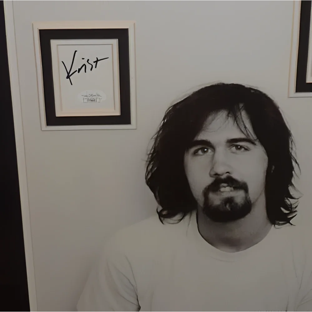 Framed Nirvana music poster with Dave Grohl and Krist Novoselic autographs