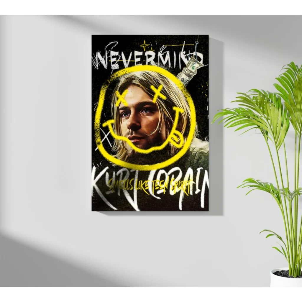 Nirvana Nevermind album cover art on aluminum print set