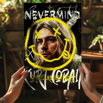 Nirvana Nevermind album cover poster on aluminum print set