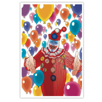 Vintage-style clown illustration from Noah Van Sciver Deluxe Horror Comedy Comic Collection with colorful balloons