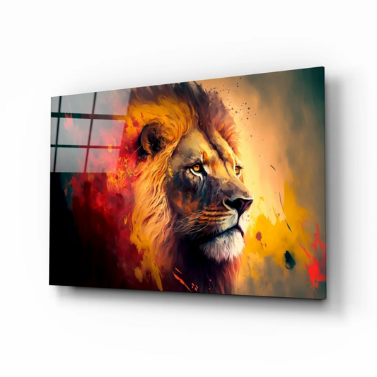 Fiery Lion Abstract Canvas Wall Art Explosion | Insigneart USA | vintageantiquesgifts.com