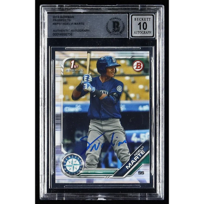 Noelvi Marte graded and authenticated signed baseball card BGS certified