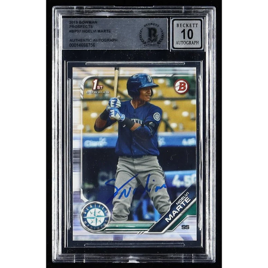 Noelvi Marte graded and authenticated signed baseball card BGS certified