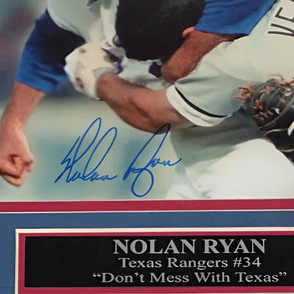 Nolan Ryan Texas Rangers 34 dont mess with Texas autographed deluxe framed 8x10 photo