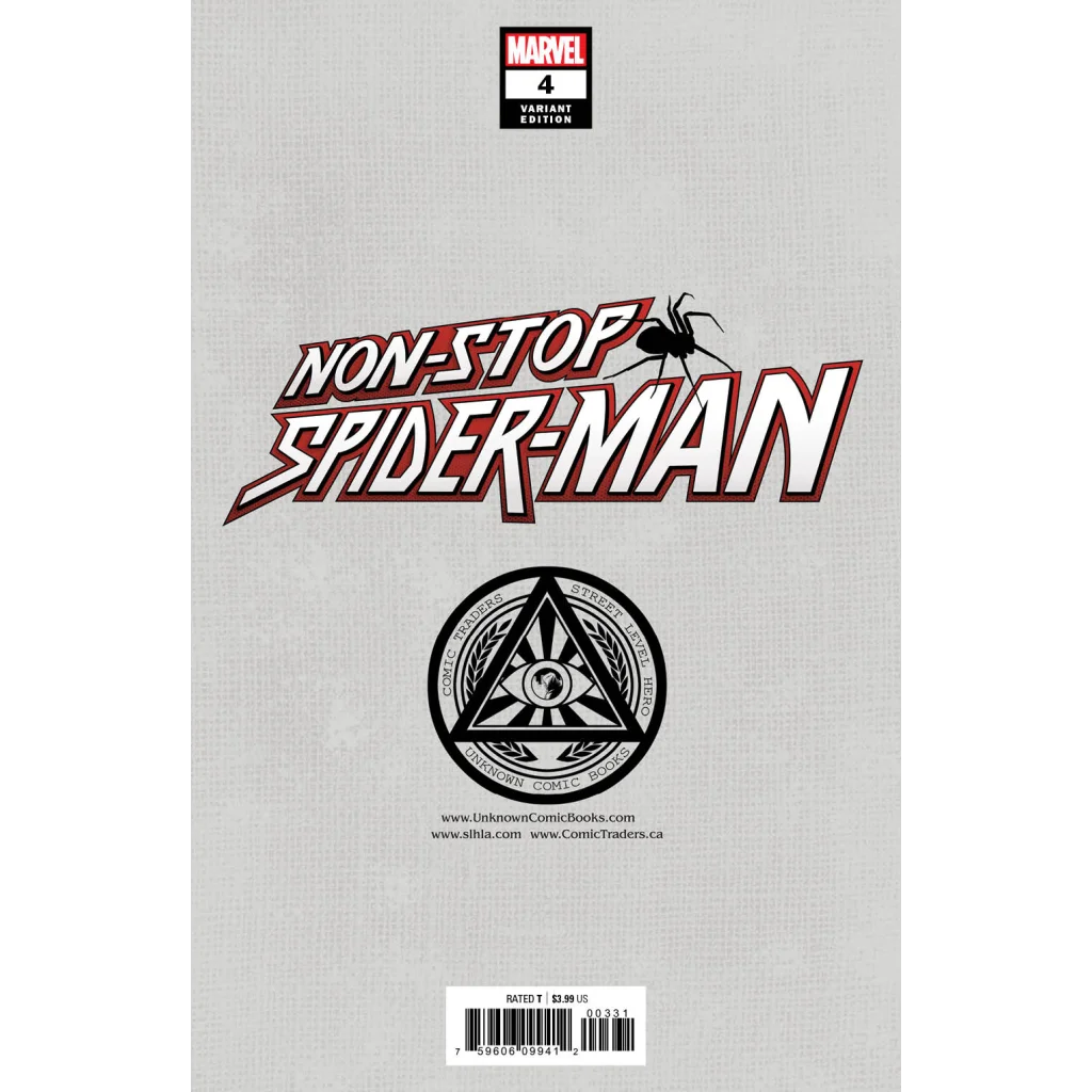 Non-Stop Spider-Man Issue 4 Variant Edition from Unknown Comics comic book cover