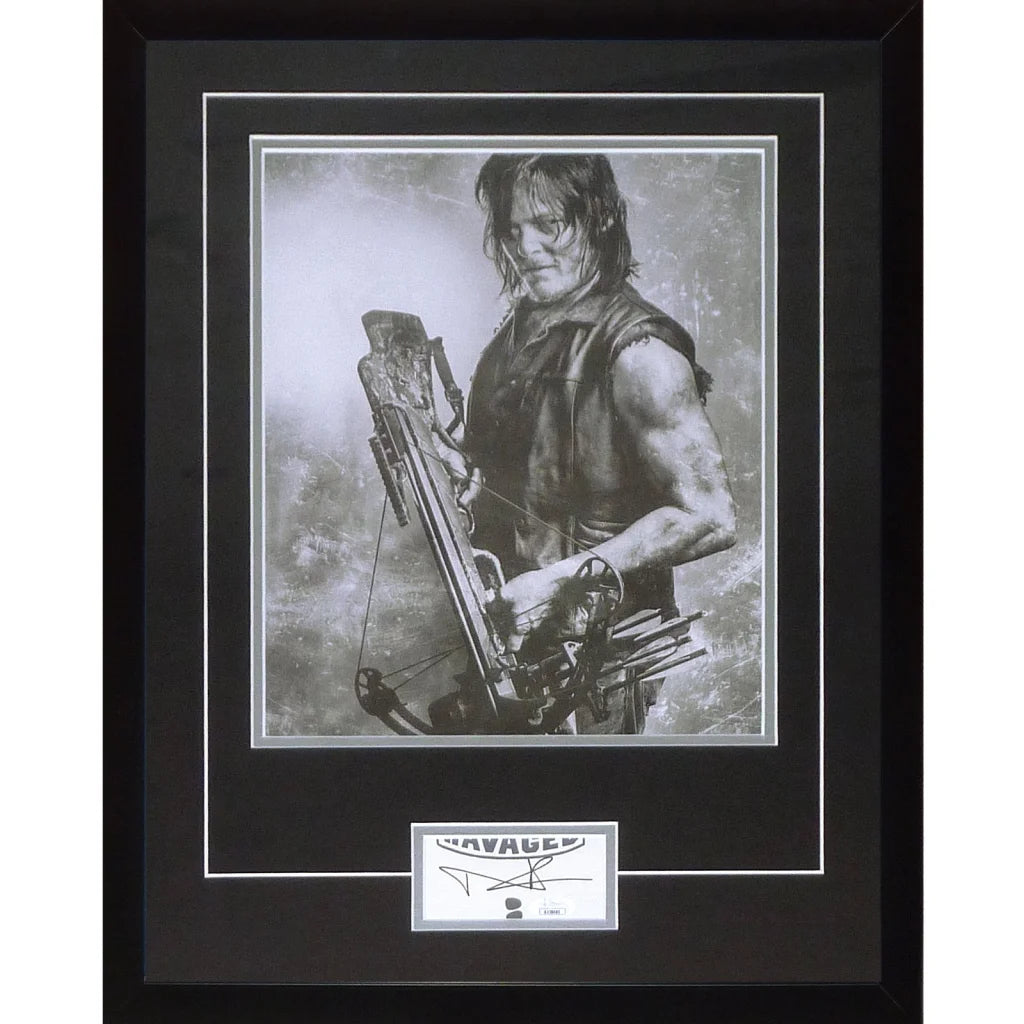 Norman Reedus autographed deluxe framed 11x14 Walking Dead poster piece