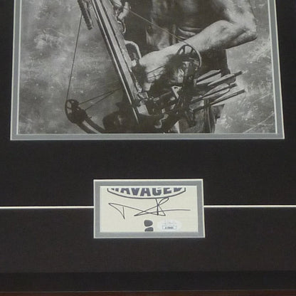 Norman Reedus autographed Walking Dead deluxe framed 11x14 poster piece with bowhunter photo