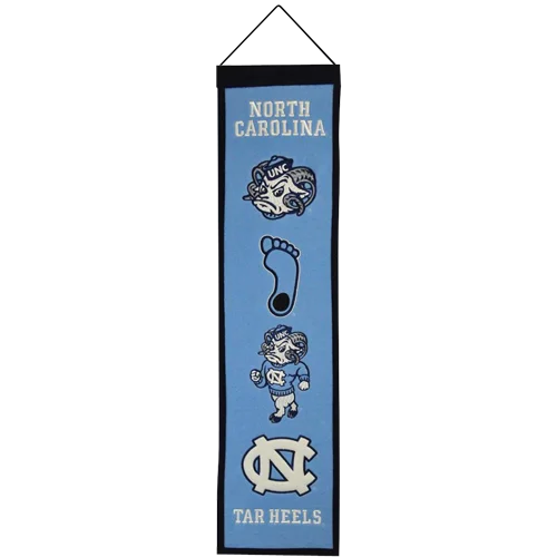 Blue Tar Heels bookmark on North Carolina heritage banner