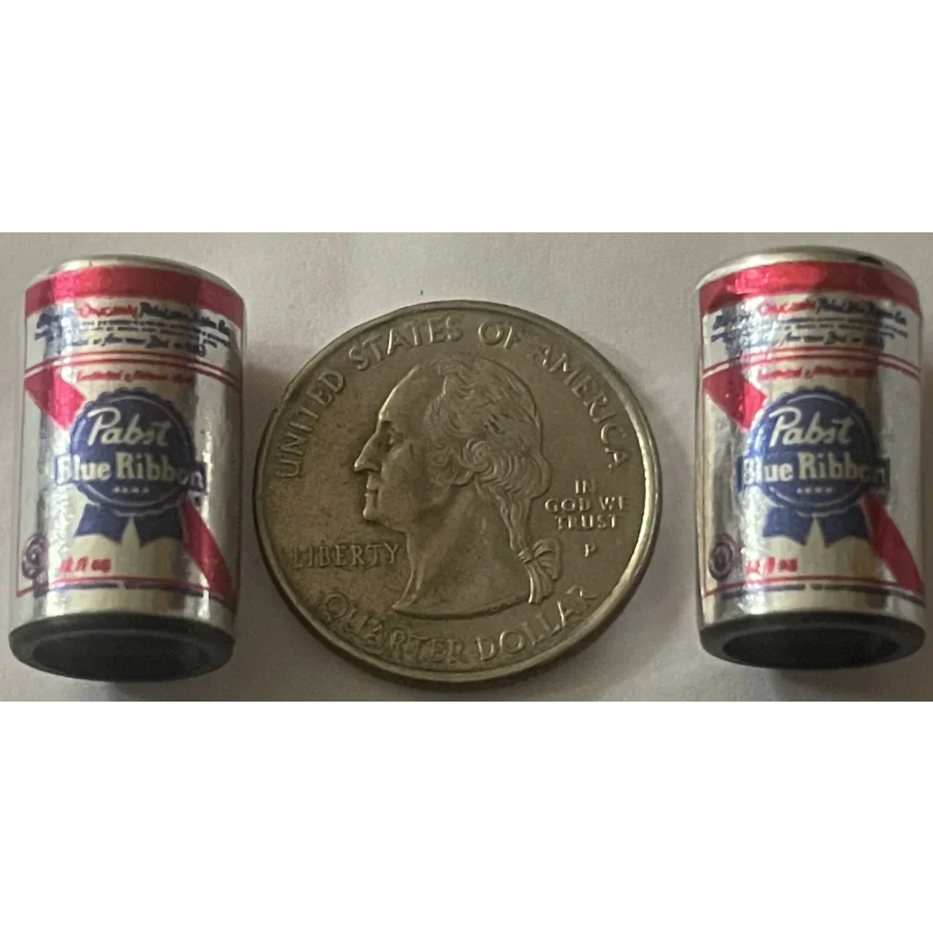 United States quarter dollar coin with Pabst Blue Ribbon cans, a fun 70s treasure