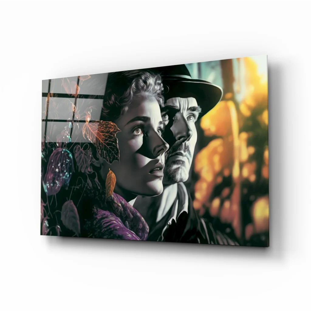 Glowing Autumn Portrait Canvas Wall Art with Luminous Orbs | Insigneart USA | vintageantiquesgifts.com