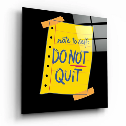Motivational Glass Wall Art with Bold Never Quit Message | Insigneart USA | vintageantiquesgifts.com