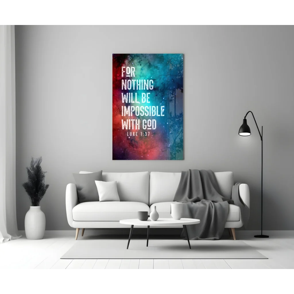 Cosmic Faith Scripture Canvas Wall Art With Galaxy Colors | Modern Wall Art Decor | vintageantiquesgifts.com
