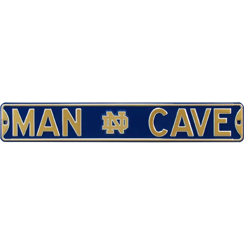 Notre Dame authentic street sign with blue gold man cave design and logo