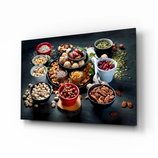 Nuts and Seeds Bowl Collection Canvas Wall Art Print | Insigneart USA | vintageantiquesgifts.com