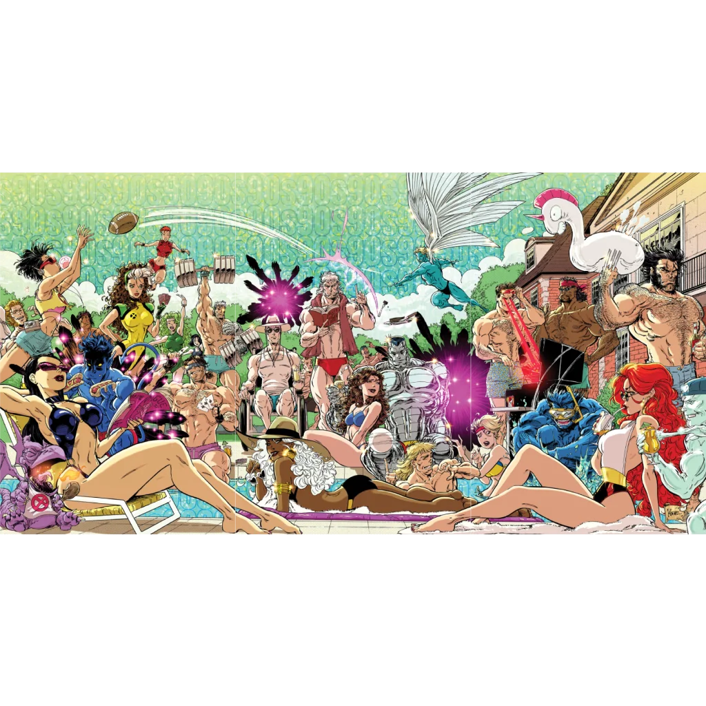 Vibrant X-Men pool party comic by Kaare Andrews from Andrews Exclusive collection