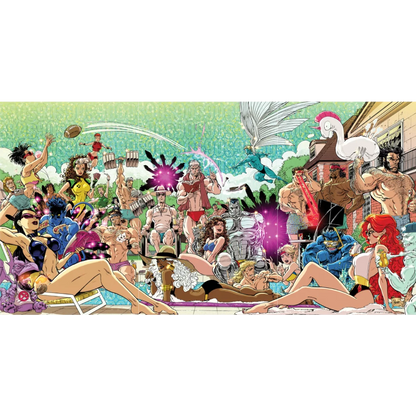 Vibrant X-Men pool party comic by Kaare Andrews from Andrews Exclusive collection
