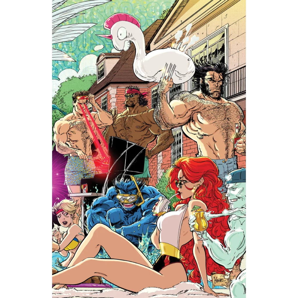 Muscular X-Men enjoying a summer pool day in Comics Kaare Andrews Kaare Andrews exclusive