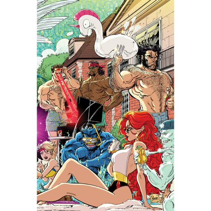 Muscular X-Men enjoying a summer pool day in Comics Kaare Andrews Kaare Andrews exclusive