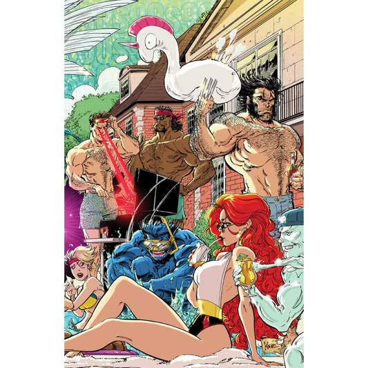 Muscular X-Men enjoying a summer pool day in Comics Kaare Andrews Kaare Andrews exclusive