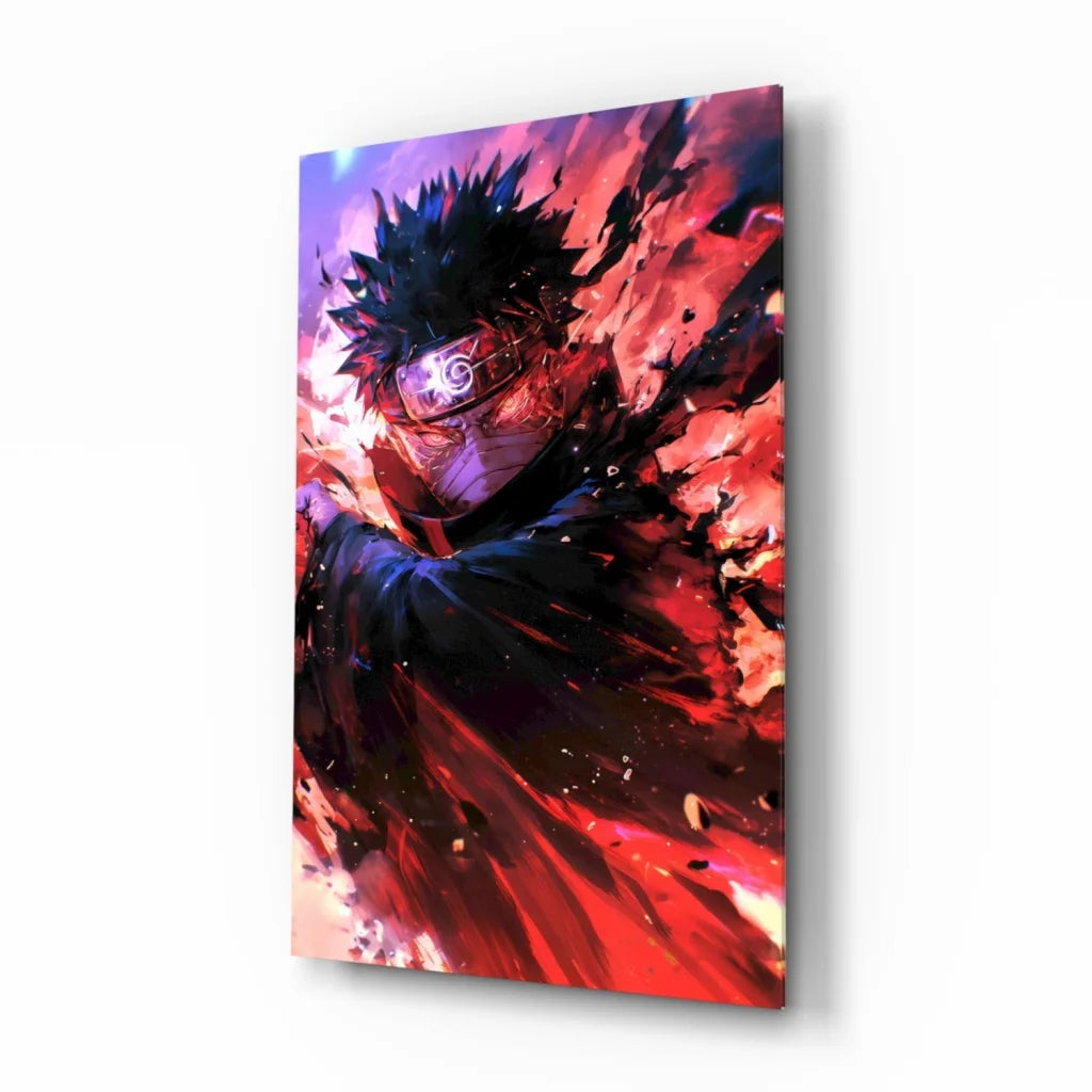 Anime Energy Burst Glass Wall Art with Purple Sky Backdrop | Insigneart USA | vintageantiquesgifts.com