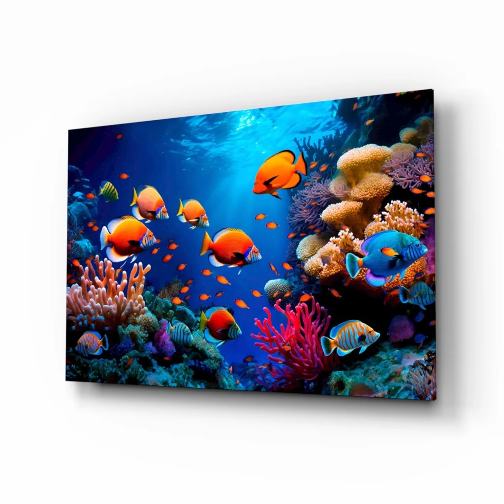 Stunning Coral Reef Wall Art with Tropical Fish | Insigneart USA | vintageantiquesgifts.com