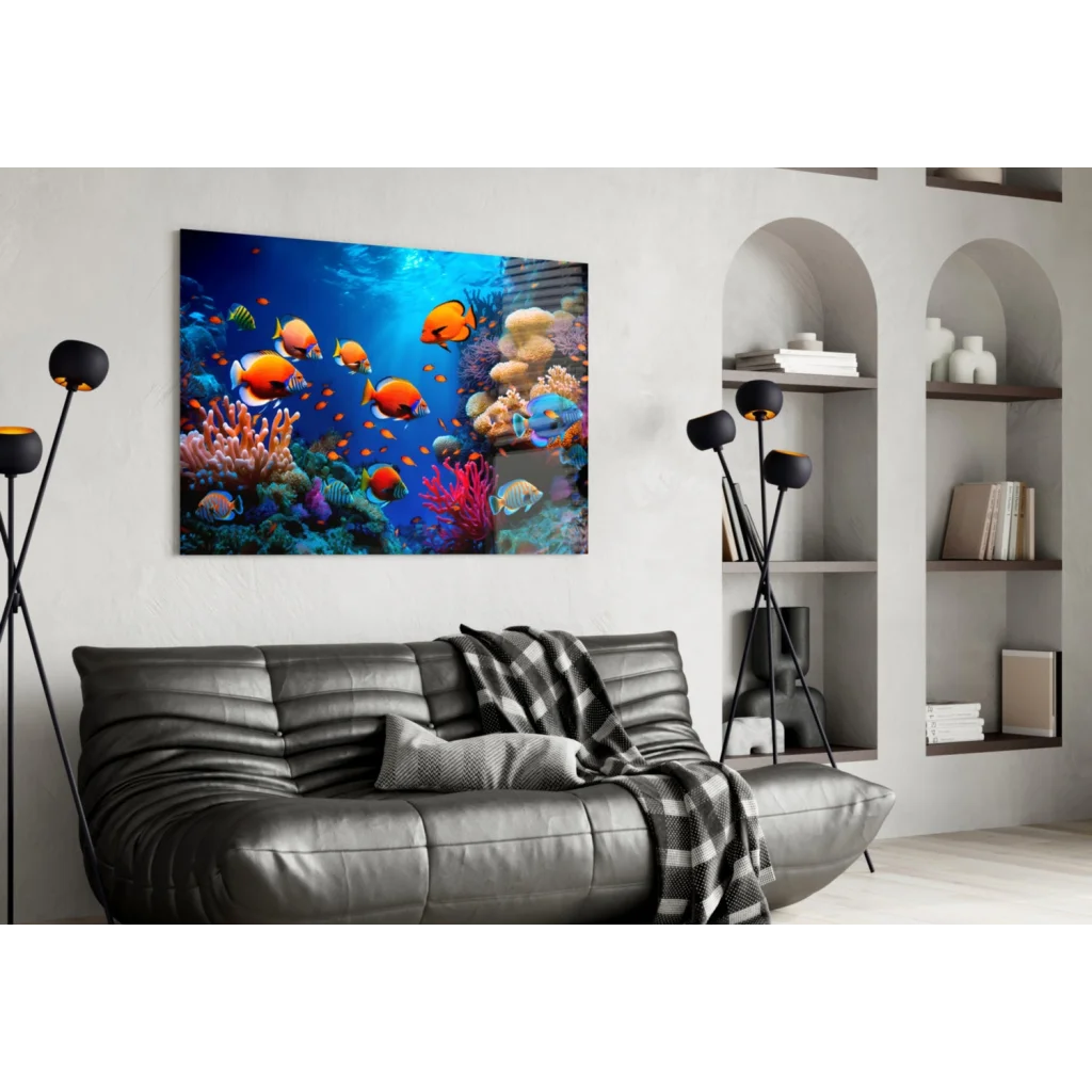 Stunning Coral Reef Wall Art with Tropical Fish | Contemporary Home Wall Art | vintageantiquesgifts.com