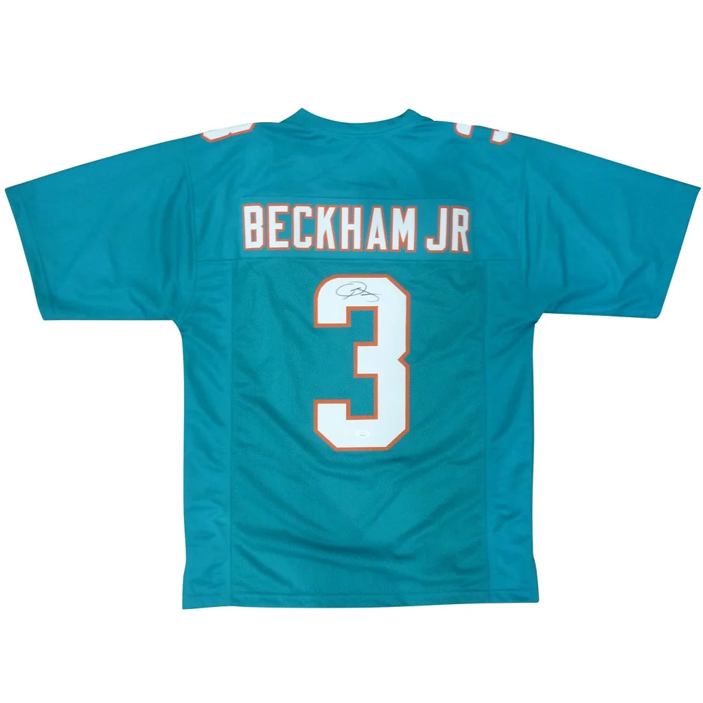 Odell Beckham Jr autographed teal Miami Dolphins jersey #3 with JSA