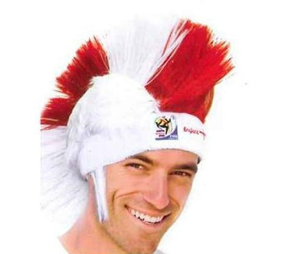 England World Cup Soccer Mohawk Wig 25-Count Case Pack – Official FIFA Licensed Retro Fan Gear