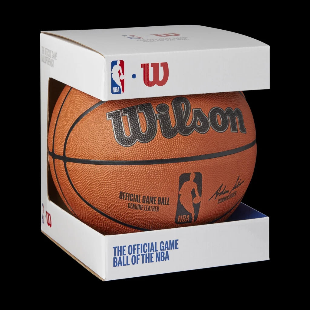 Official NBA game ball: Wilson genuine leather basketball in packaging