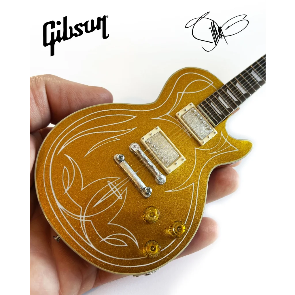 Officially licensed Billy F Gibbons gold top mini guitar by Axe Heaven®