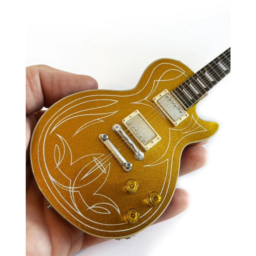 Officially licensed Billy F Gibbons gold top mini guitar by Axe Heaven®