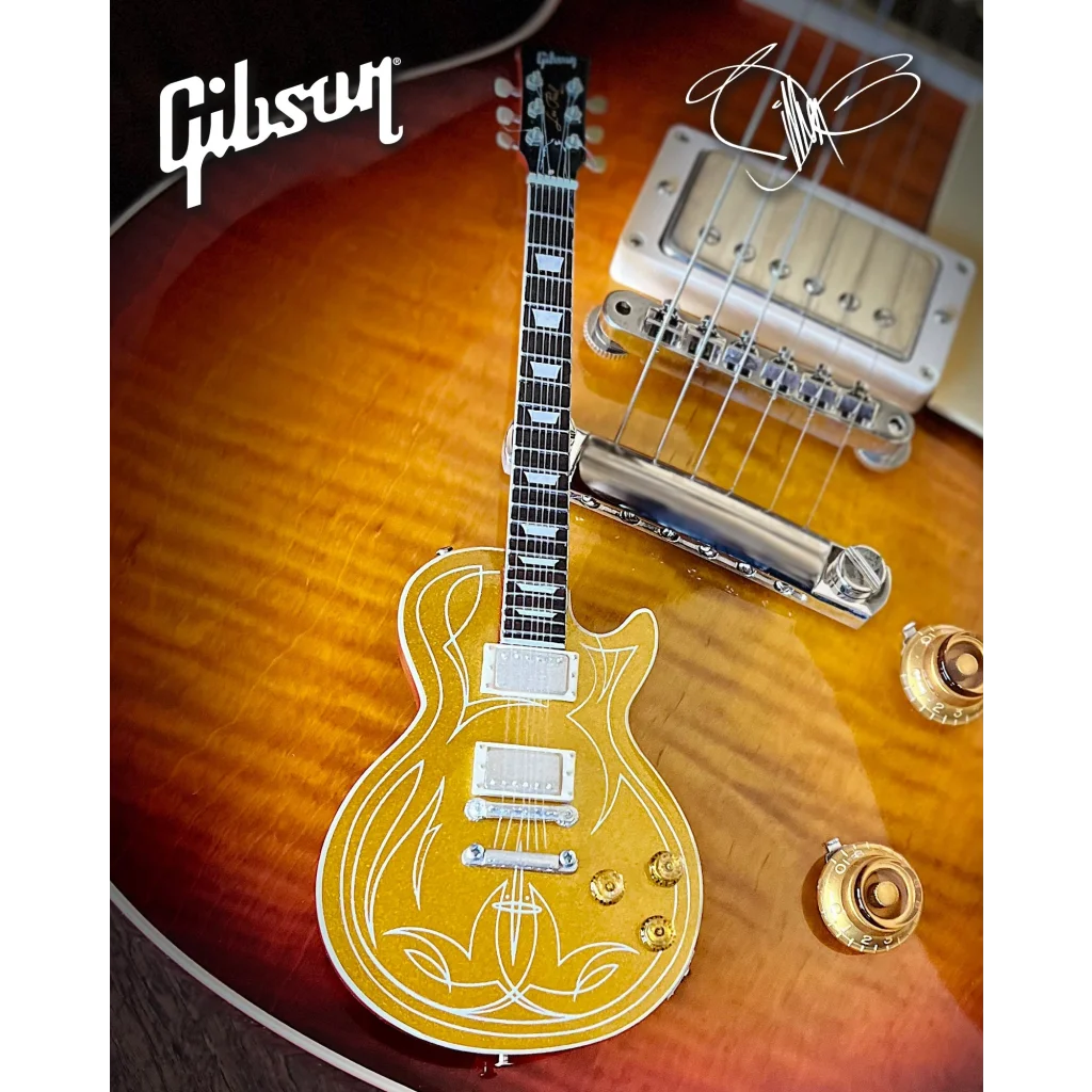 Billy F Gibbons officially licensed Axe Heaven gold top mini Les Paul guitar
