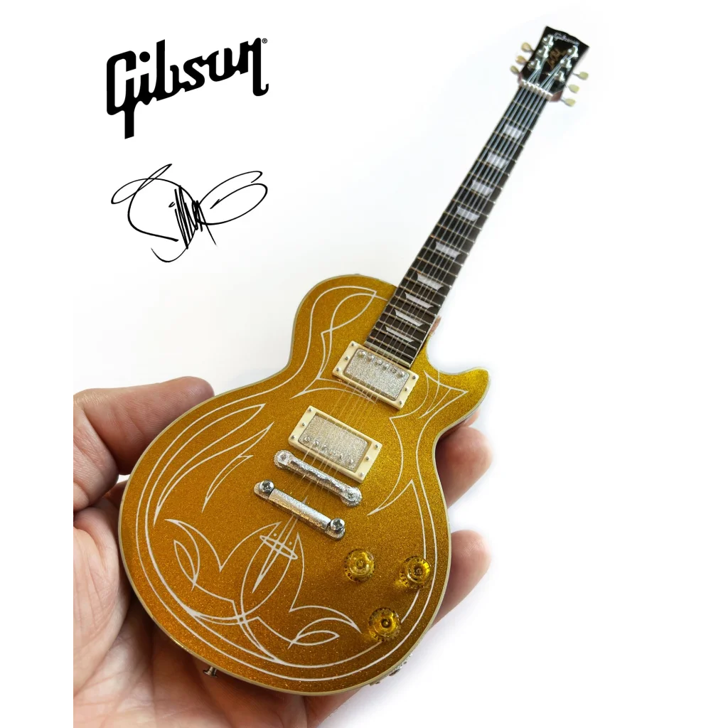 Billy F Gibbons officially licensed Axe Heaven gold top mini guitar