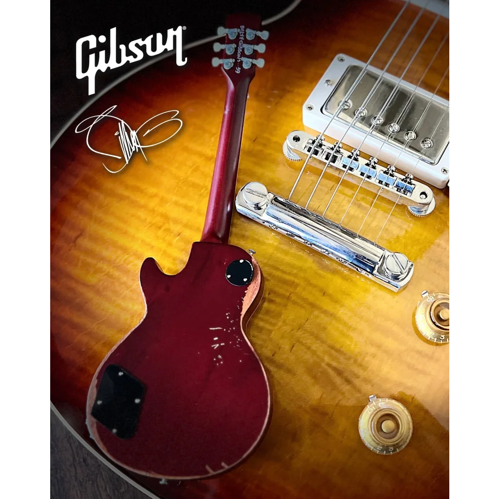 Officially licensed Billy F Gibbons Axe Heaven mini Gibson Les Paul in cherry sunburst
