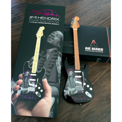 Officially licensed Jimi Hendrix purple Strat by Axe Heaven® on adjustable A-frame stand