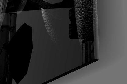Black and White Rhino Portrait Glass Wall Art