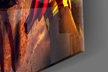 Fiery Wig Scary Clown Glass Wall Art