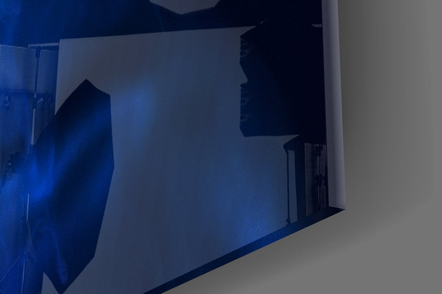 Blue Lit Face In Smoke Glass Wall Art