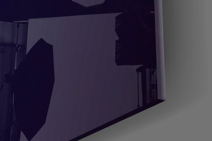 Neon Profile Exhaling Smoke Glass Wall Art