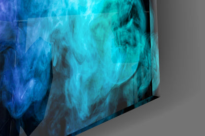 Pink to Turquoise Smoke Burst Glass Wall Art