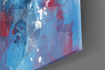 Splattered Paint Pier Green Blue Glass Wall Art