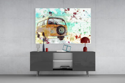 Illustration Vintage Rounded Car Glass Wall Art