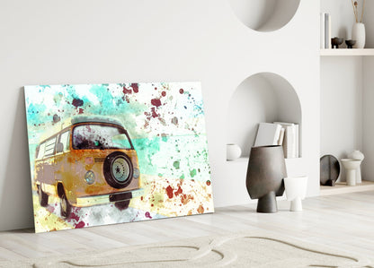 Illustration Vintage Rounded Car Glass Wall Art
