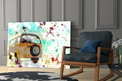 Illustration Vintage Rounded Car Glass Wall Art