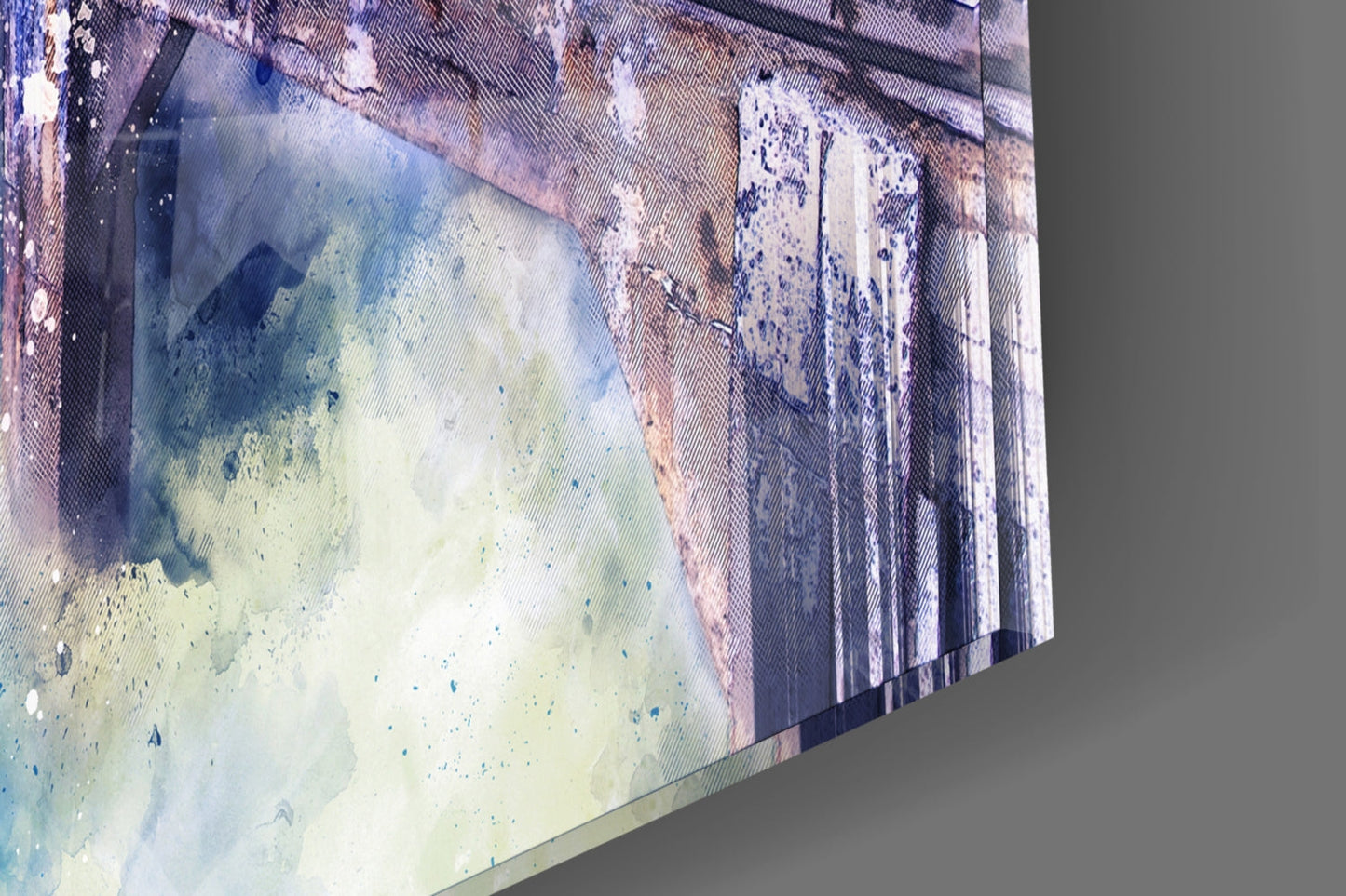 Pastel Watercolor Wooden Pier Glass Wall Art