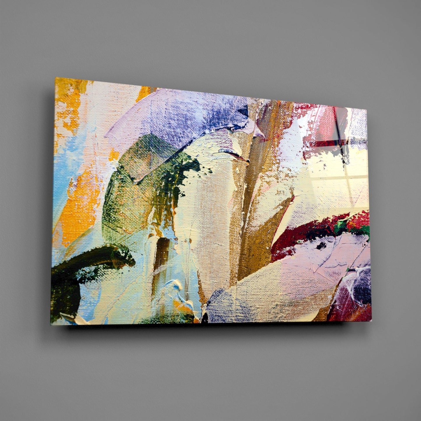 Impasto Palette Knife Strokes Abstract Glass Wall Art