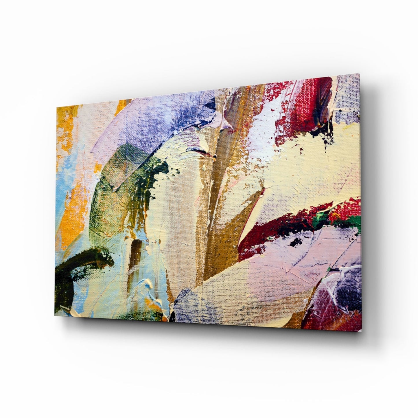 Impasto Palette Knife Strokes Abstract Glass Wall Art